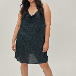 New Nasty Gal Plus Size Zebra Cowl Neck Slip Dress